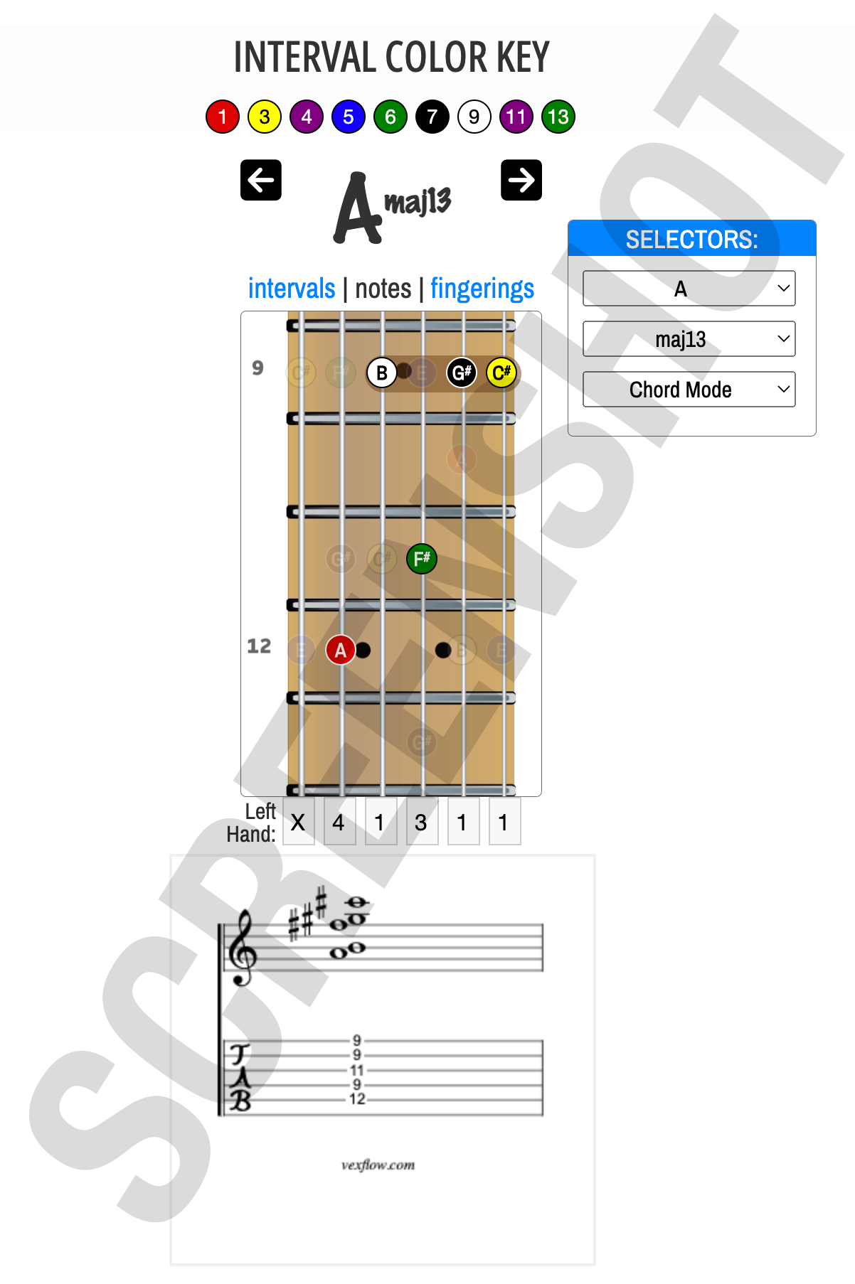 Online Guitar Chord Finder Application - Chord Vault - UI Screenshot